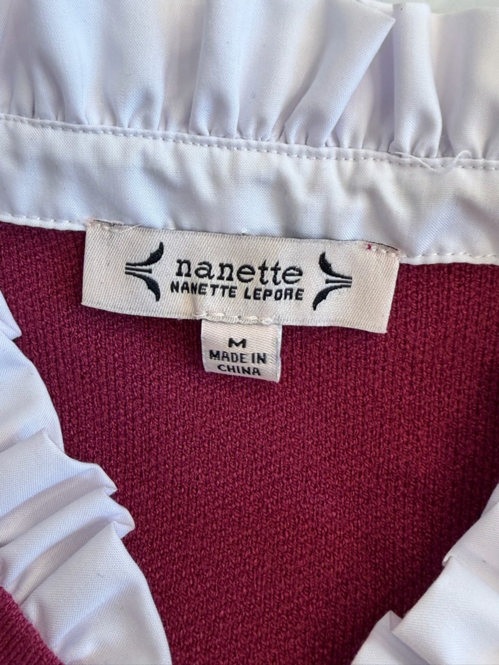 Nanette Lepore Hot Pink Ruffle-Trim Button Cardigan - Picture 4 of 4